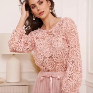 Chocolate Paris Rosette Blouse